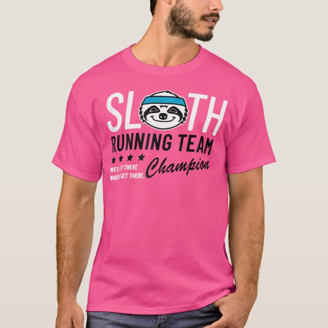 Sloth Running Team Champion T Shirt (Framsida)