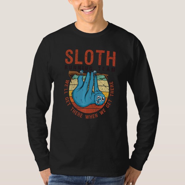 Sloth Running Team  Marathon Runner Sloth T Shirt (Framsida)