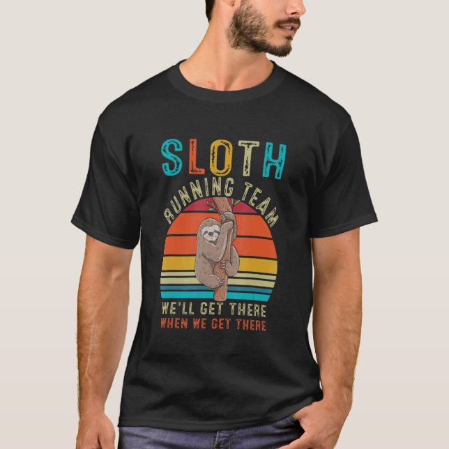 Sloth Running Team  Workout T Shirt (Framsida)