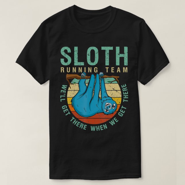 Sloth RunTeam Funny Marathon Springer SlothLove T Shirt (Design framsida)