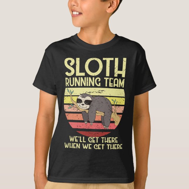 Sloth RunTeam Springer Sloth Tired Lazy Springers T Shirt (Framsida)