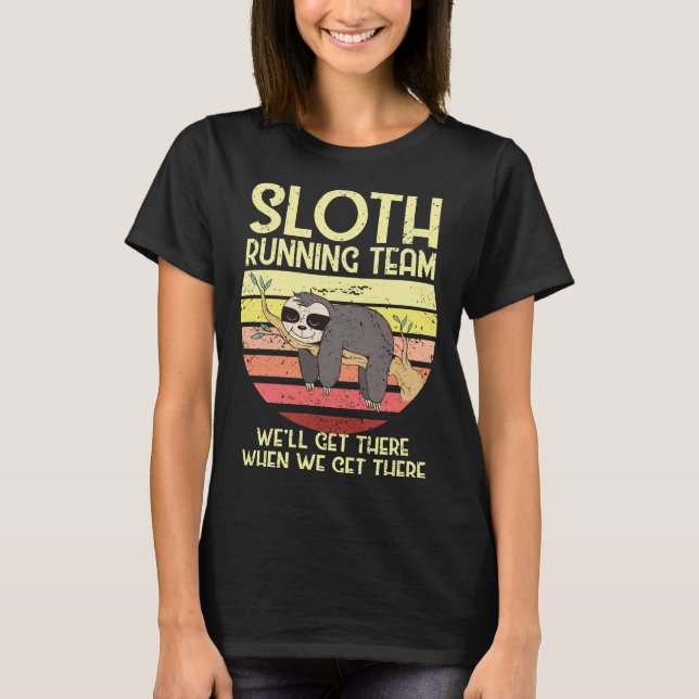 Sloth RunTeam Springer Sloth Tired Lazy Springers T Shirt (Framsida)
