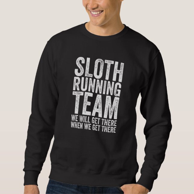 Sloth RunTeam Tired Animal Idrottsman Lång Ärmad Tröja (Framsida)