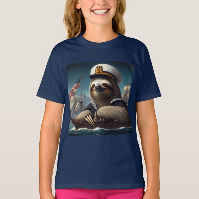 Sloth Sailor T Shirt (Framsida)