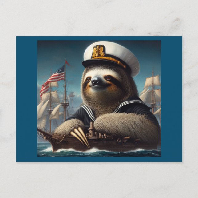 Sloth Sailor Vykort (Framsida)