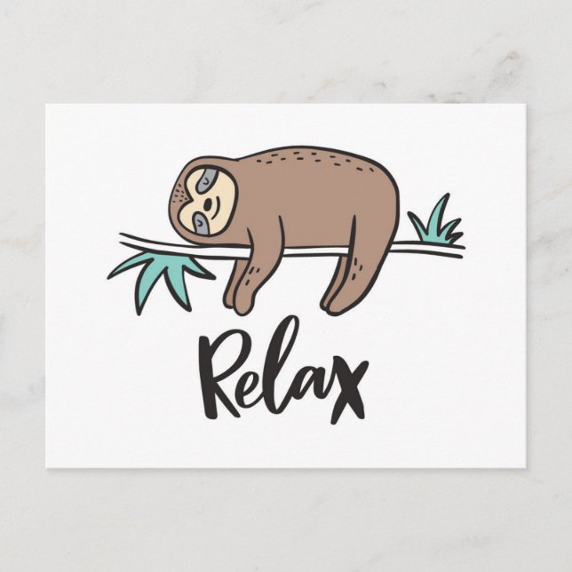 Sloth Says - slappna av Vykort (Framsida)