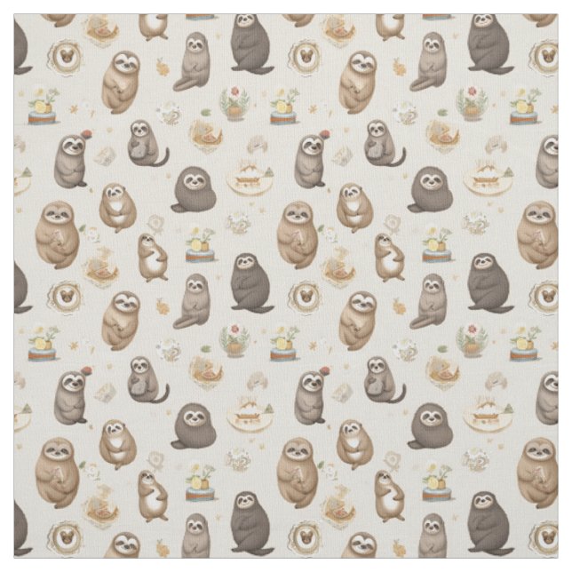 Sloth Serenity: Stollig Sloth Tyg (Provkarta)