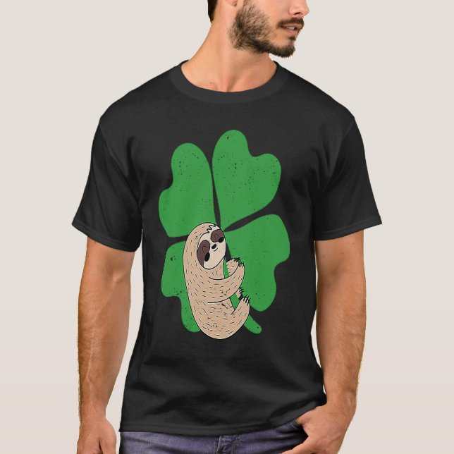 Sloth Shamrock Cute C Lazy St Patricks Day Animal  T Shirt (Framsida)