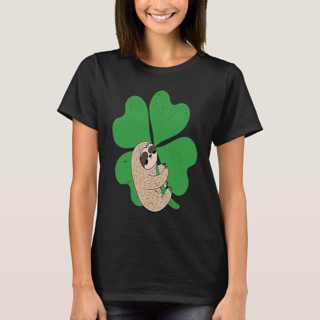 Sloth Shamrock Cute C Lazy St Patricks Day Animal  T Shirt (Framsida)