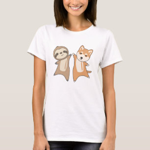 Sloth Shiba Hund Djur älskare Sloth Hundar T Shirt