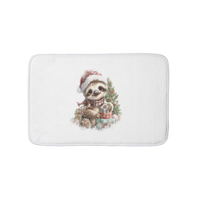 Sloth Shirt jul Santa Hat Badrumsmatta (Framsidan)