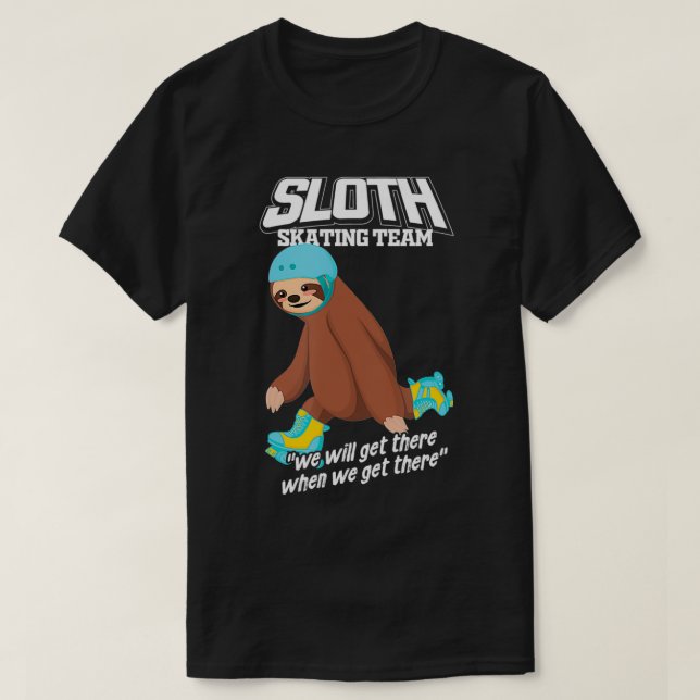 Sloth Skating Team Rollerblades Gift Retro Roller T Shirt (Design framsida)
