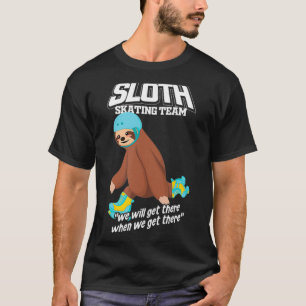 Sloth Skating Team Rollerblades Gift Retro Roller T Shirt