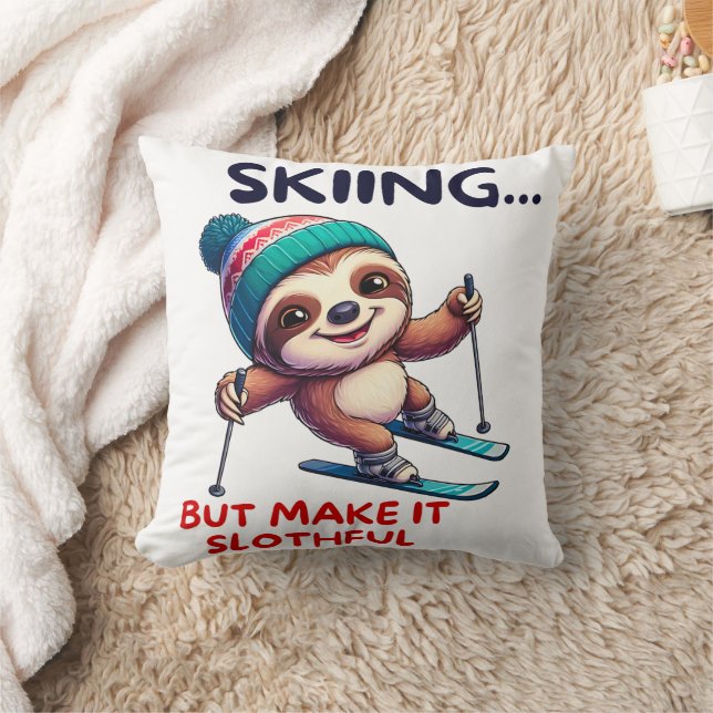 Sloth Ski Winter Sports Kudde (Filt)