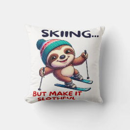 Sloth Ski Winter Sports Kudde