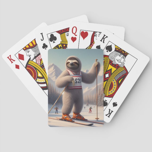Sloth Skiing Casinokort (Baksidan)