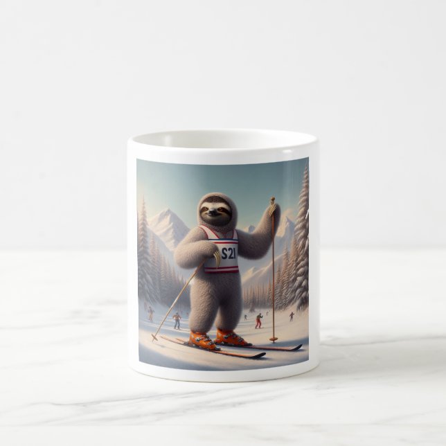 Sloth Skiing Kaffemugg (Center)