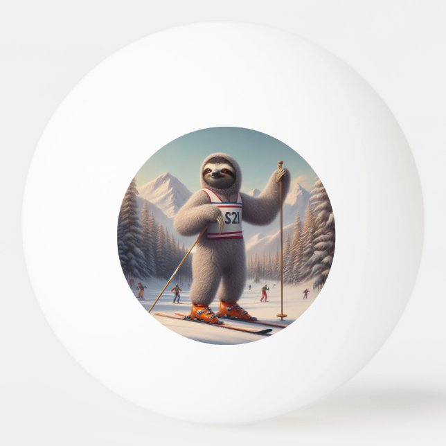 Sloth Skiing Pingisboll (Framsidan)