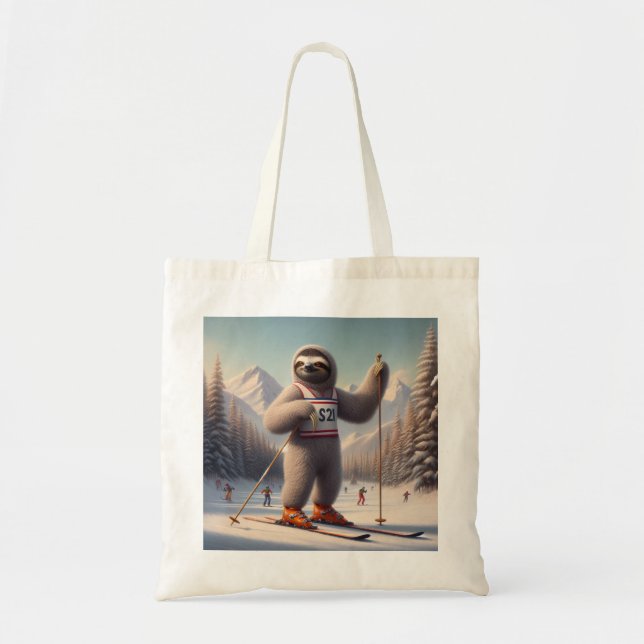 Sloth Skiing Tygkasse (Framsidan)
