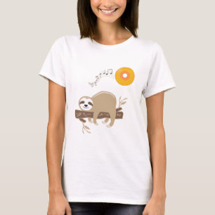 Sloth Sleeping på Music Vinyl Record Sol T Shirt