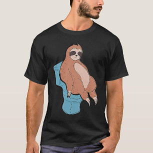 Sloth Sleeping på Toilet Cute Lazy Sloth T Shirt