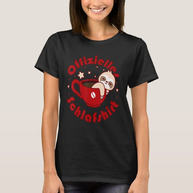 Sloth Sleeping Shirt Pajama Nightgown Dreaming Bed T (Framsida)