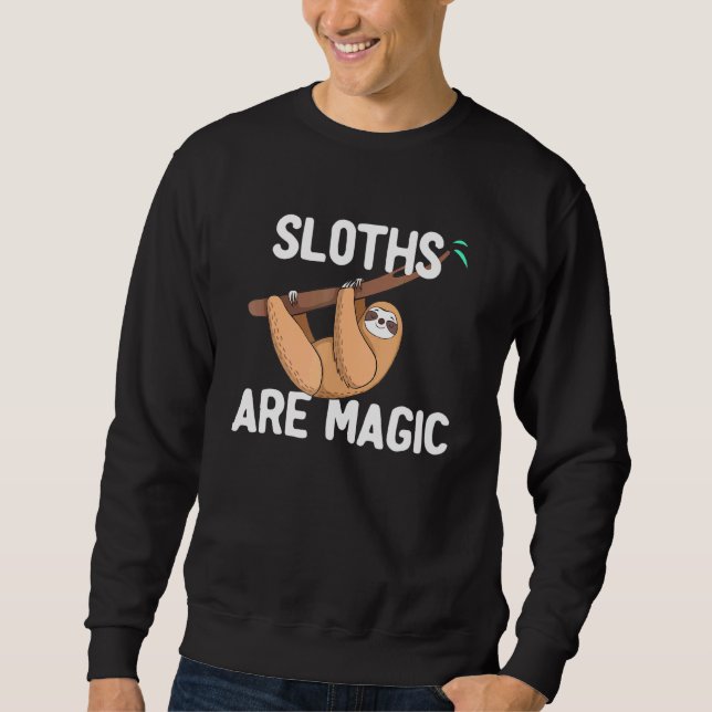 Sloth Sloths är magic Animal Lazy Kids Lång Ärmad Tröja (Framsida)