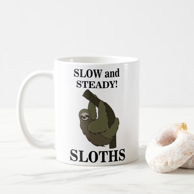Sloth Sloths Slow and Steady Funny Sloth Kaffemugg (Med munk)
