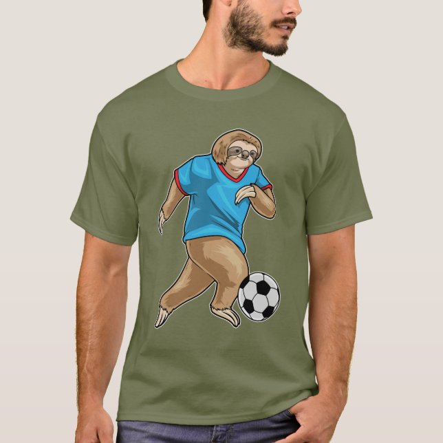 Sloth Soccer player Soccer T Shirt (Framsida)