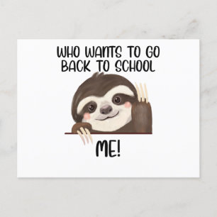 Sloth som vill åka Back to school Vykort
