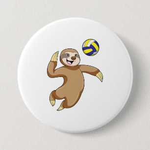 Sloth som Volleyball-spelare med Volleyball Knapp