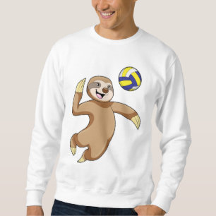 Sloth som Volleyball-spelare med Volleyball Lång Ärmad Tröja