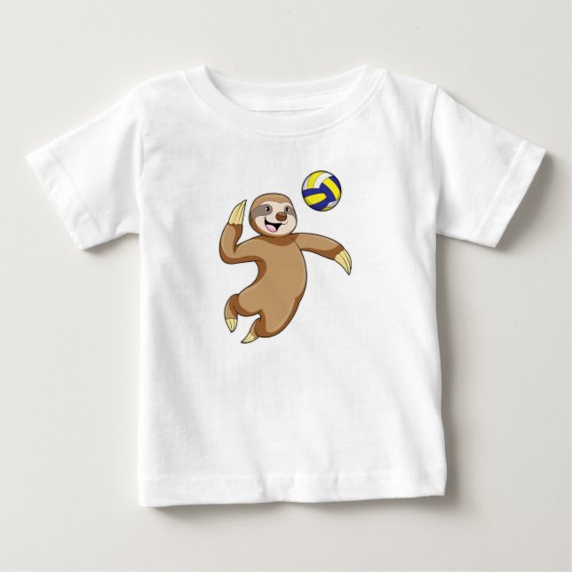 Sloth som Volleyball-spelare med Volleyball T Shirt (Framsida)