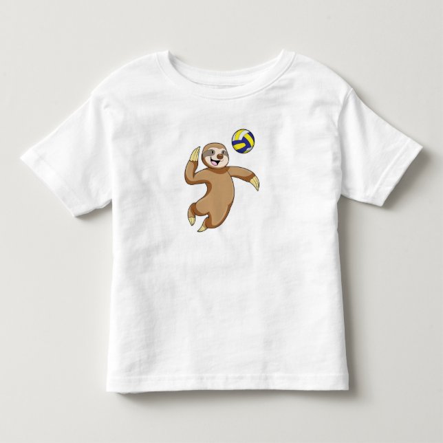 Sloth som Volleyball-spelare med Volleyball T Shirt (Framsida)