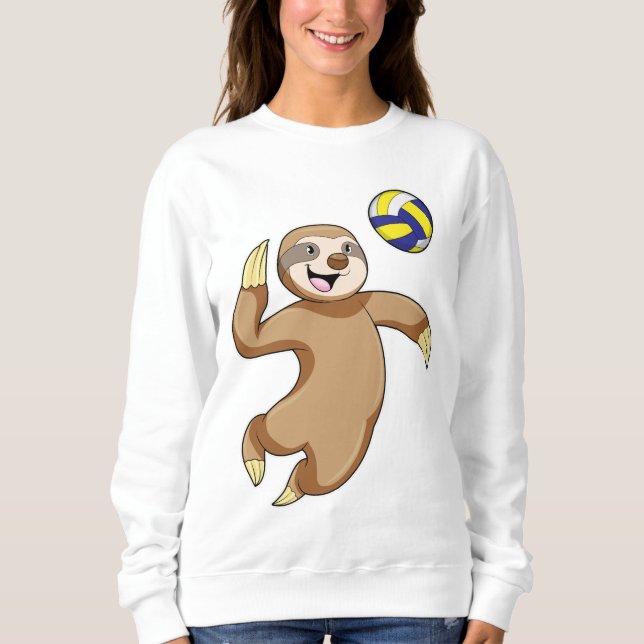 Sloth som Volleyball-spelare med Volleyball T Shirt (Framsida)