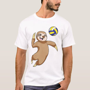 Sloth som Volleyball-spelare med Volleyball T Shirt