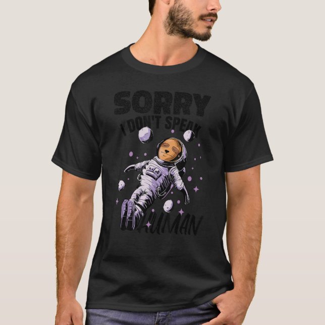 Sloth Spaceman Astronaut Space T Shirt (Framsida)