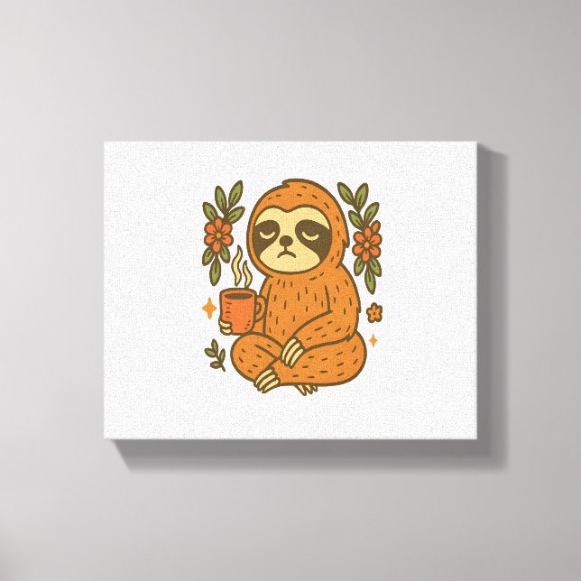 Sloth Spela Guitar Canvastryck (Framsida)