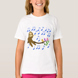 Sloth spelar flute och fåglars sjunga t shirt