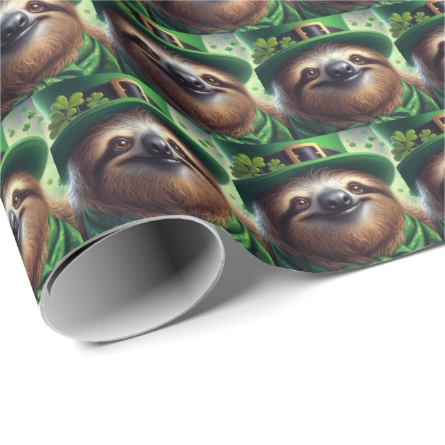 Sloth St paddys day Presentpapper (Rullad Hörn)