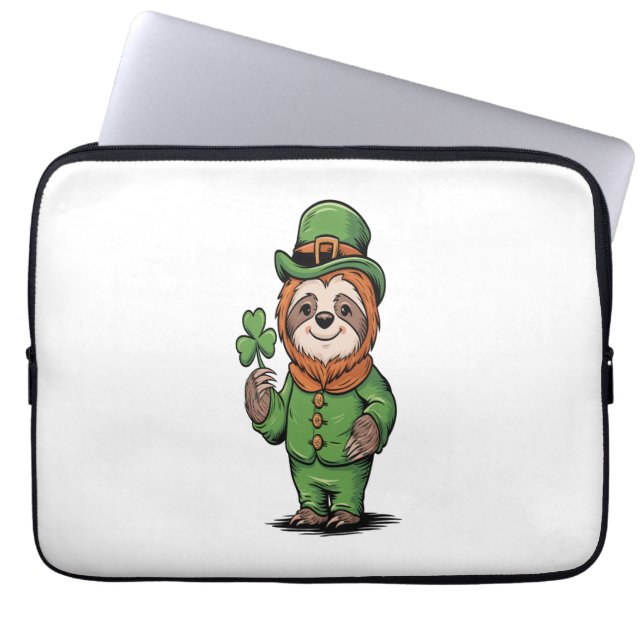 Sloth St patrick's day Irish Lucky Laptop Fodral (Framsidan)