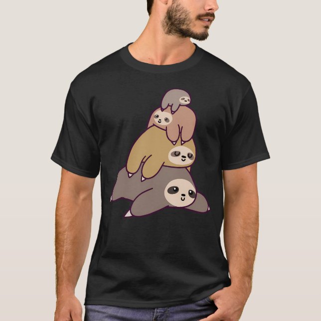 Sloth Stack T Shirt (Framsida)