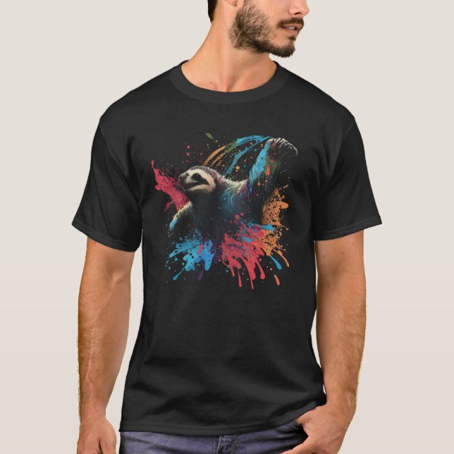 Sloth Stänk Vintage Sloth Ssov Animal T Shirt (Framsida)