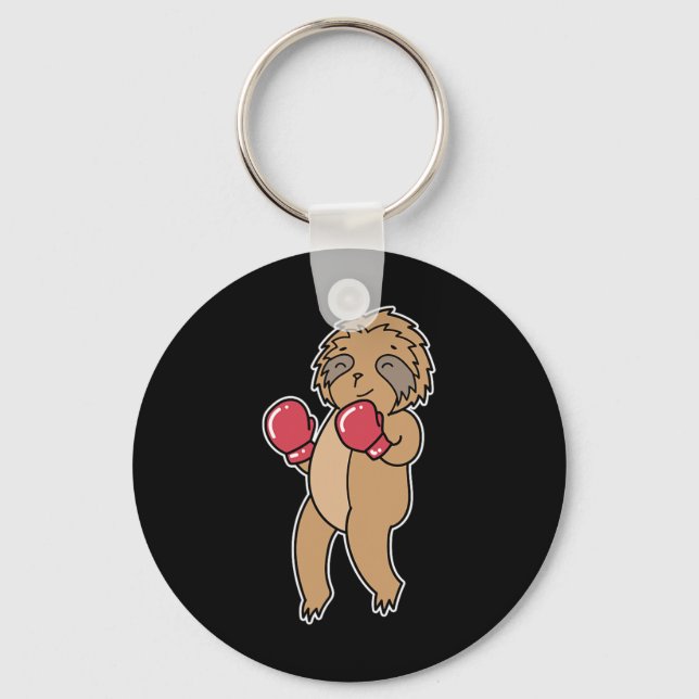Sloth startar Boxing Nyckelring (Framsida)