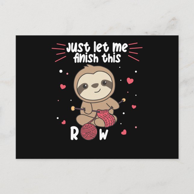 Sloth Sticka för varje Sticka och Crochet Friend Vykort (Framsida)