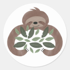 Sloth Sticker Runt Klistermärke
