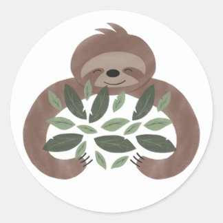 Sloth Sticker Runt Klistermärke