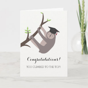 Sloth Studenten Card med marontassel Kort