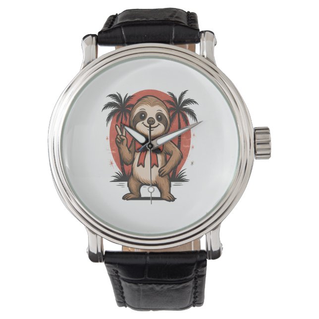 Sloth Summer Beach Rocking Armbandsur (Framsida)