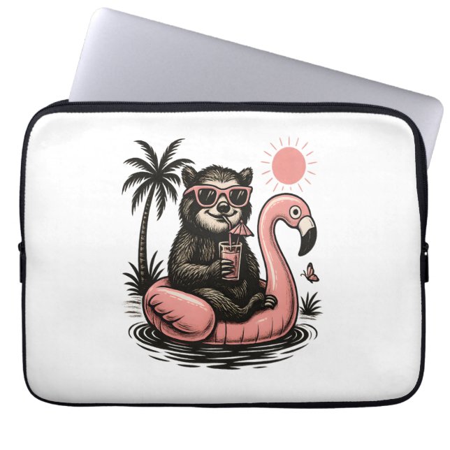 Sloth Summer Vibes Laptop Fodral (Framsidan)